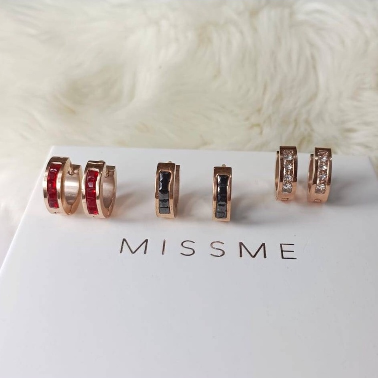 anting klip titanium simple minimalis + box