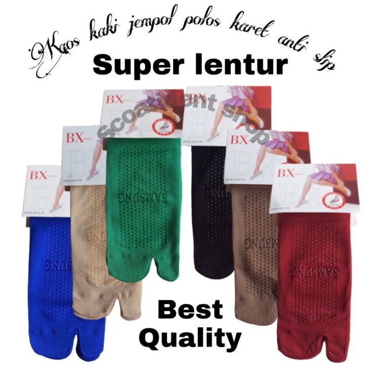 KAOS KAKI JEMPOL KARET ANTI SLIP WARNA RANDOM 12 PASANG