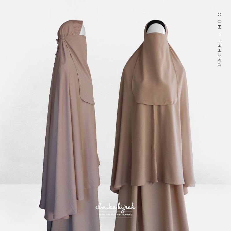 Rachel Khimar/ Kerudung Syari Jumbo/ Jilbab Pad & Non Pet Elmika Hijrah