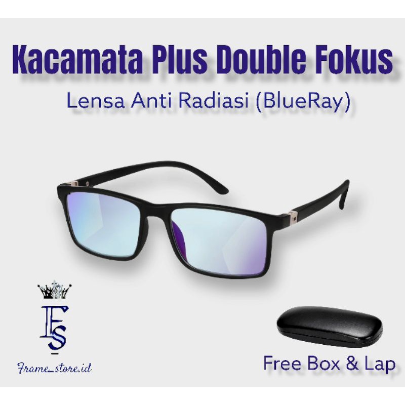 KACAMATA PLUS DOUBLE FOKUS 2IN1 / KACA MATA PROGRESIF LENSA ANTI RADIASI BLUERAY TERMURAH KACAMATA PRIA DAN WANITA