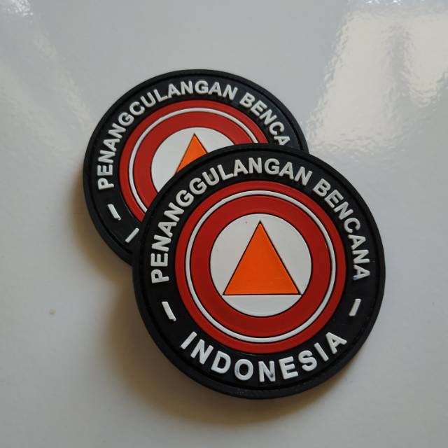 Patch rubber PENANGGULANGAN BENCANA INDONESIA/BPBD/BNPB/TIMSAR/BASARNAS/tempelan karet emblem velcro