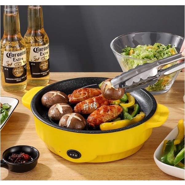 grill pan anti lengket panggangan bbq sosis steak sate portable listrik korean pan k9q9 best seller 
