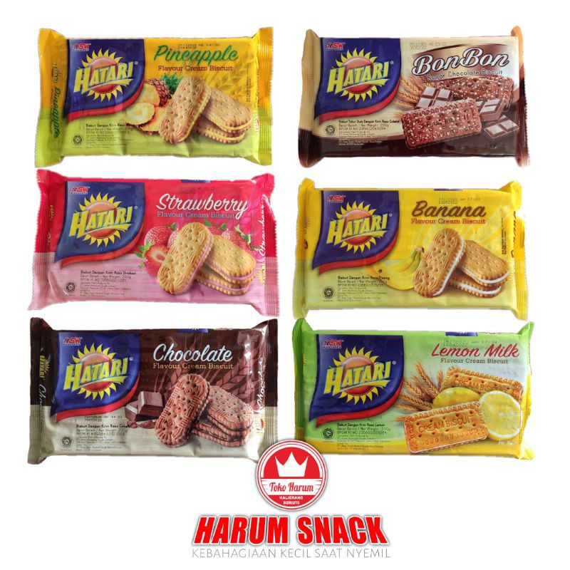 

HATARI BISKUIT CREAM ANEKA RASA 200gram [Harum Snack Official] CREAM CREACKER / WAFER CREAM