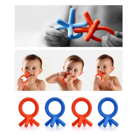 Comotomo Teether Biru – Teether Gigit-gigitan Bayi