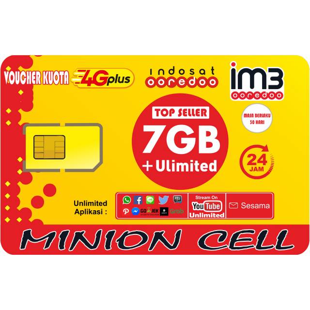 Voucher Data Kuota Indosat 7GB+28GB UNLIMITED