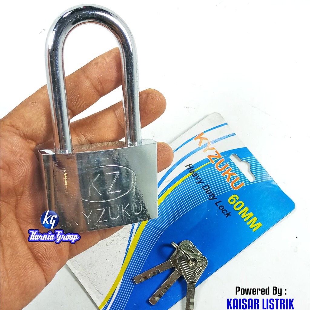 Gembok Stenlis 60mm Leher Panjang Iron Pad lock Kunci Gembok Pintu Garasi Anti Potong Maling Konci