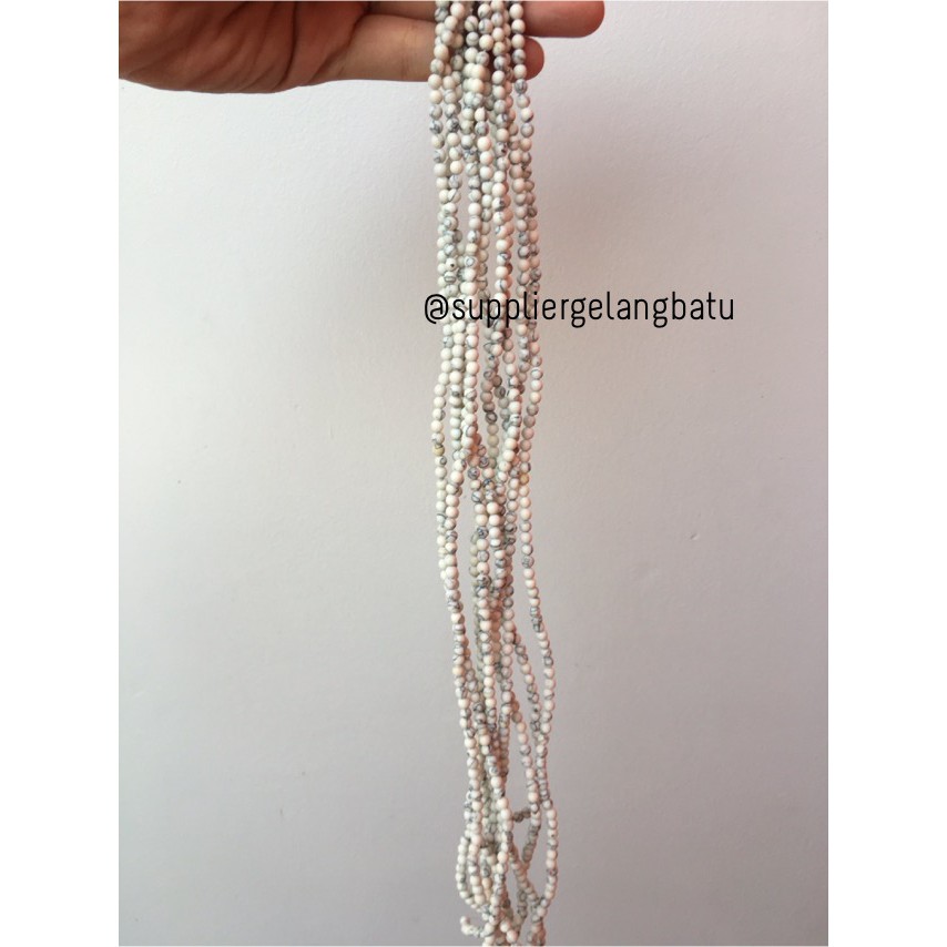 bahan white pirus 4mm natural phyrus aksesoris gelang kalung howlite supplier aksesoris bahan craft