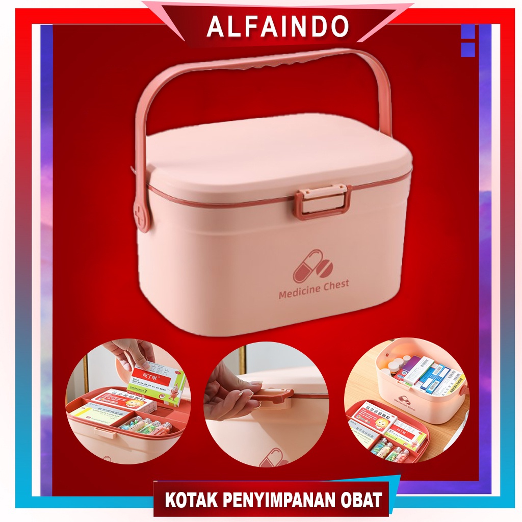 Kotak Obat Tempat Penyimpanan P3K First Aid Medicine Box Organizer - KO003