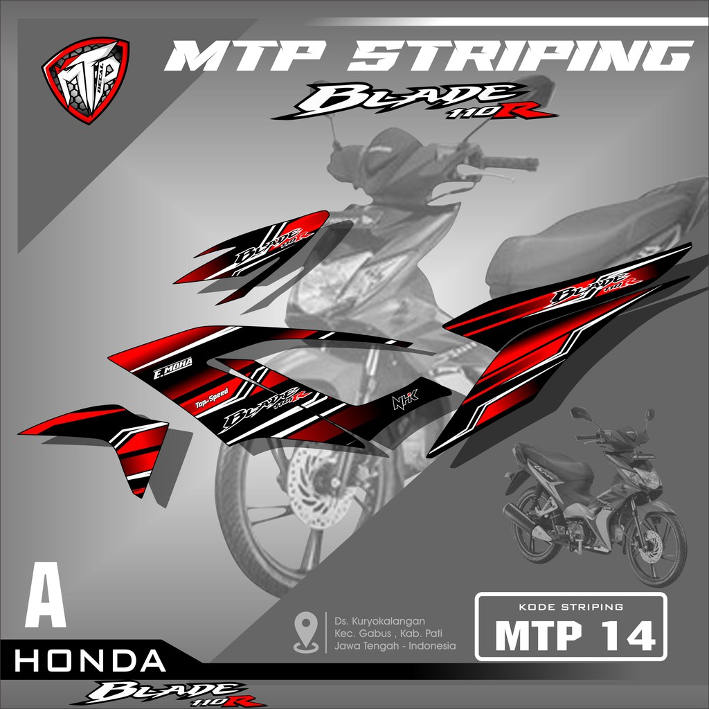 (BISA COD) Sticker Striping Blade 110 Karbu- Stiker Variasi  Motor Honda Blade Motif Grafis MTP 014
