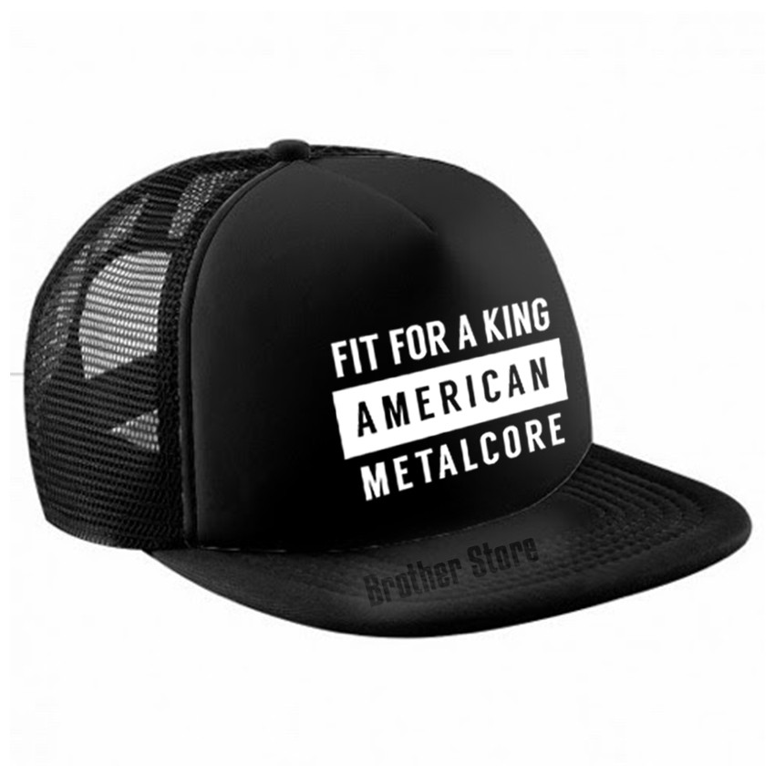 Topi Snapback Jaring American Metalcore USA White  - Black Premium