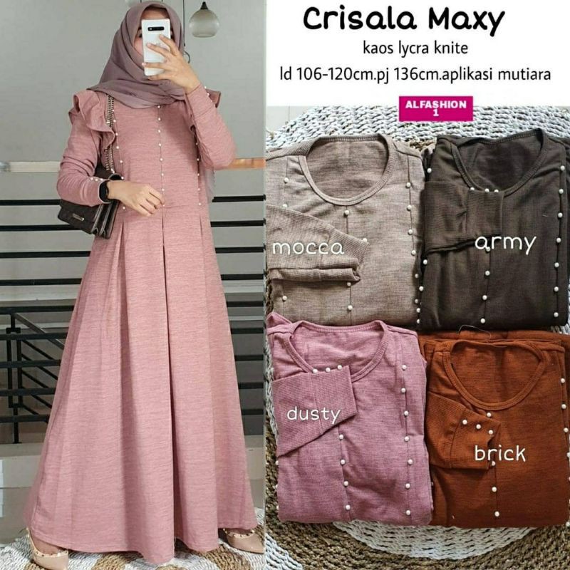 Crisala Maxy, maxi dress, dress muslim, gamis, gamis lebaran, gamis modis, gamis cantik, gamis murah