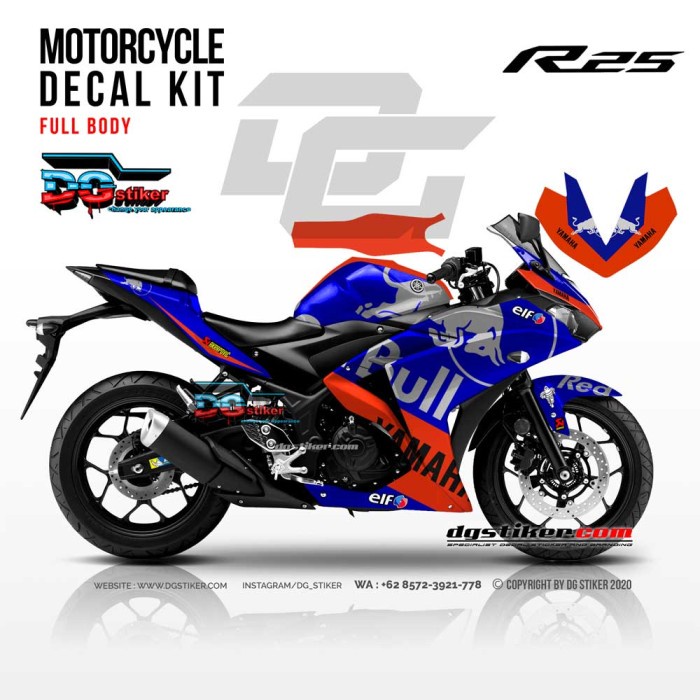 Decal Sticker R25 Redbull KTM Tech3 2019 DG Stiker
