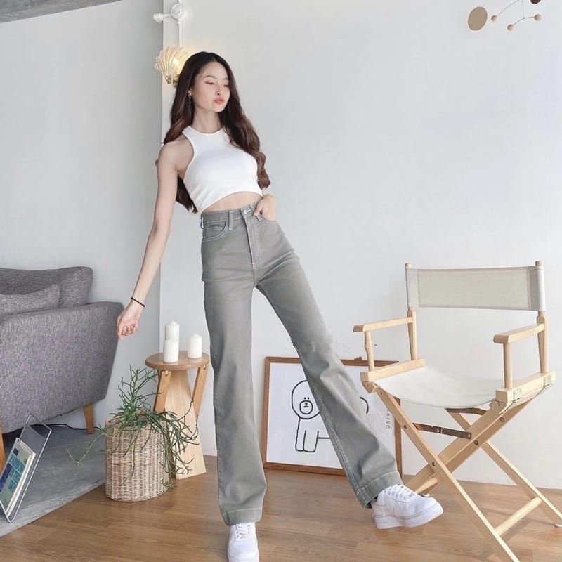 Mozza Jeans Kulot Haigwaist wanita//Celana Kulot Jeans Panjang Terbaru Model korea