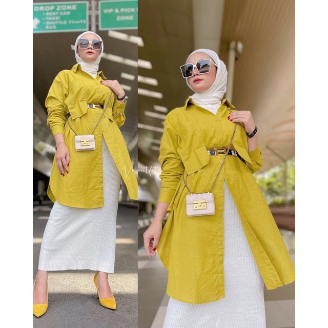 PREMIUM BELA TUNIK / ATASAN WANITA FULL KANCING BUSUI