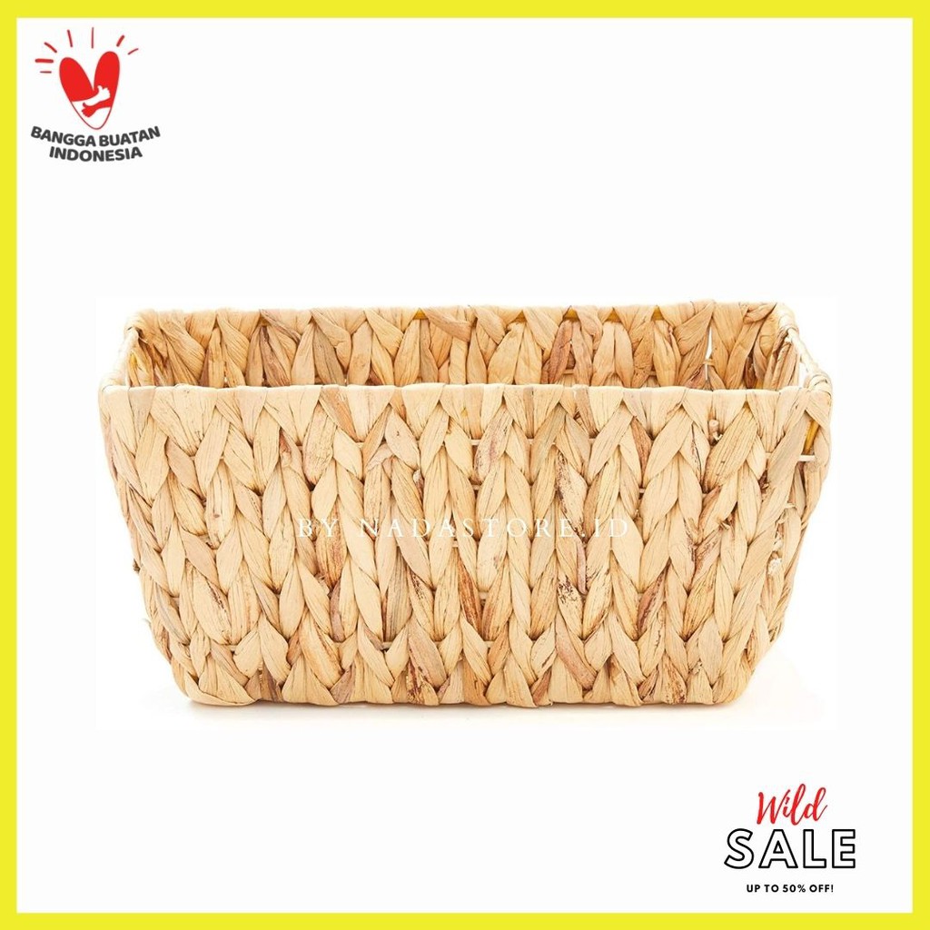 Water Hyacinth Storage Basket Natural Organizer Wicker Basket Hampers Hamper anyaman Enceng gondok