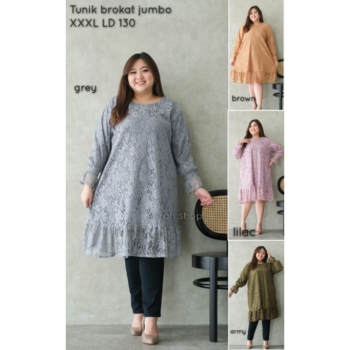 Baju atasan tunik brukat jumbo xxxl ld 130 cm