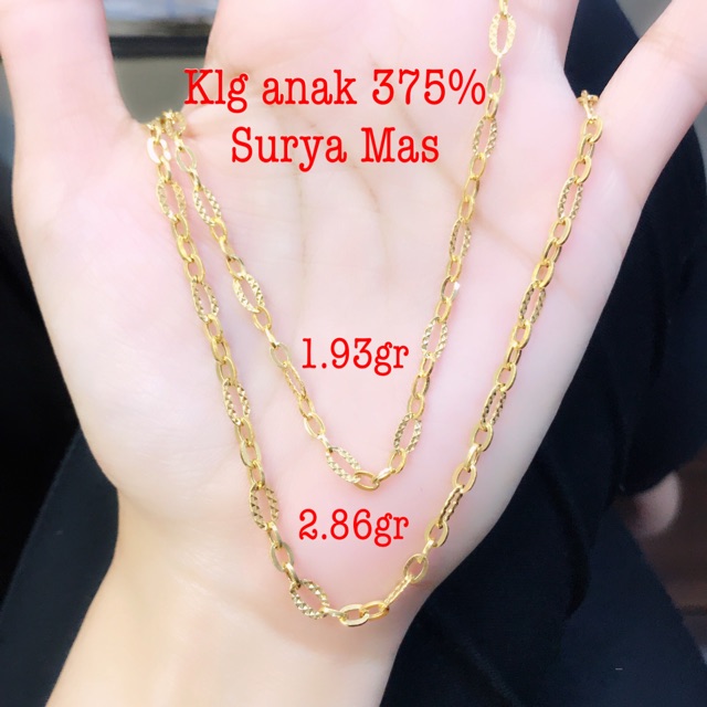 Kalung rantai anak emas 375%