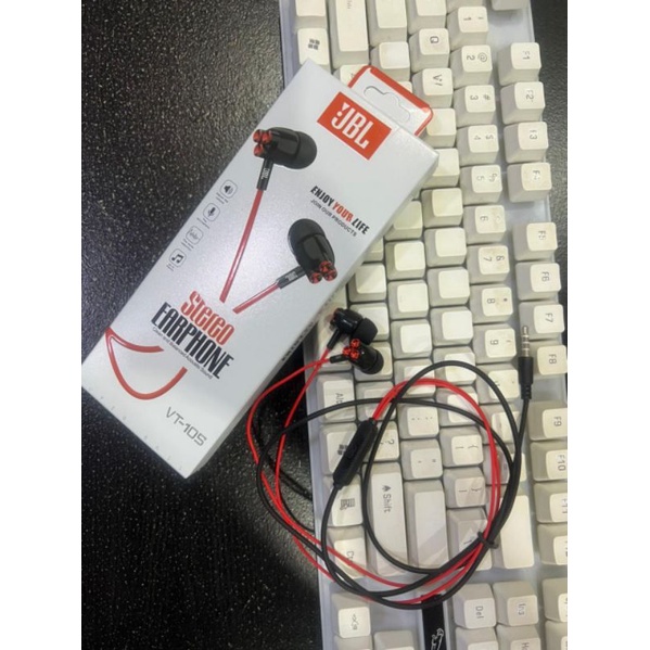 Handsfree Earphone Headset Jbl VT - 105 / Philips VT - 106 Super Bass Metal + Mic Kualitas Mantap