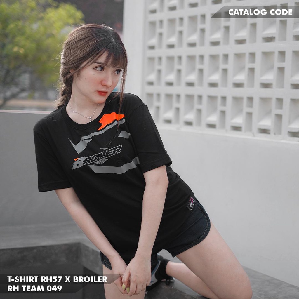 [ PROMO BELI 2 ONGKIR 1 ] KAOS RH57 X BROILER ORIGINAL RH TEAM 049 KAOS RACING HELL BROILER POLOS MO