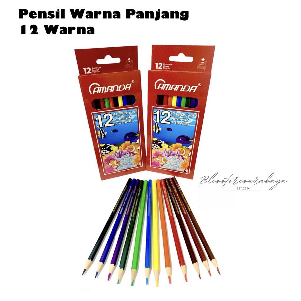 

[BS 538] (12 warna) Pensil Warna Panjang / Mewarnai Menggambar Seni ACP-127