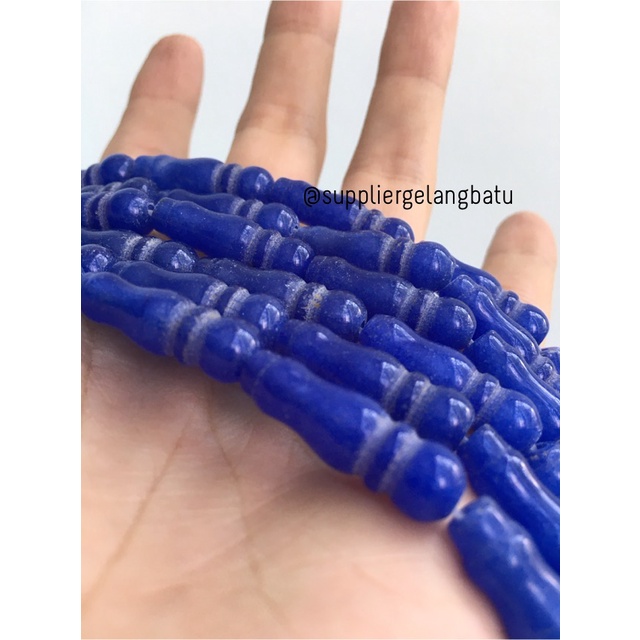 bahan ujung kepala tasbih BIRU aksesoris muslim tasbeh batu craft akik