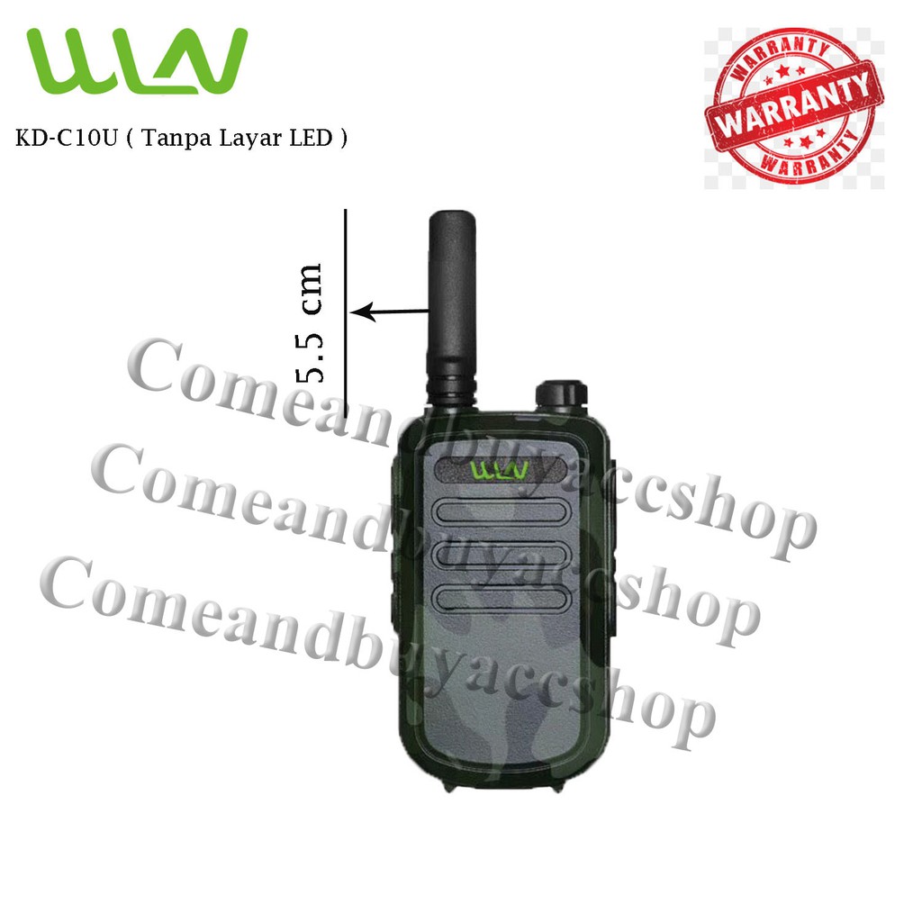 WLN Walkie talkie HT KD - C10U ( isi 2 pcs ) - LorengHijau - Antena Pendek