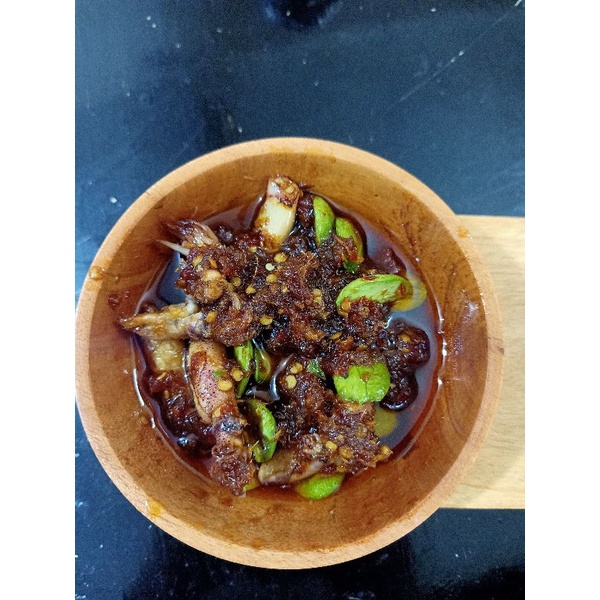 

sambal cumi Pete jeletot Mak Rin, pedas nampol