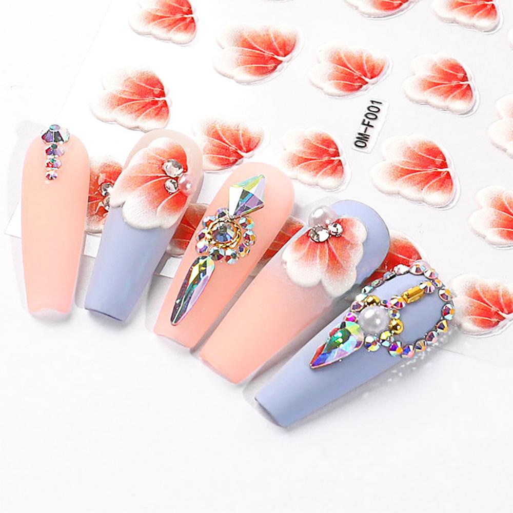 AUGUSTINA Agustina Dekorasi Nail Art Ultra-Tipis Tahan Air Tiga Dimensi Relief Manicure Decals