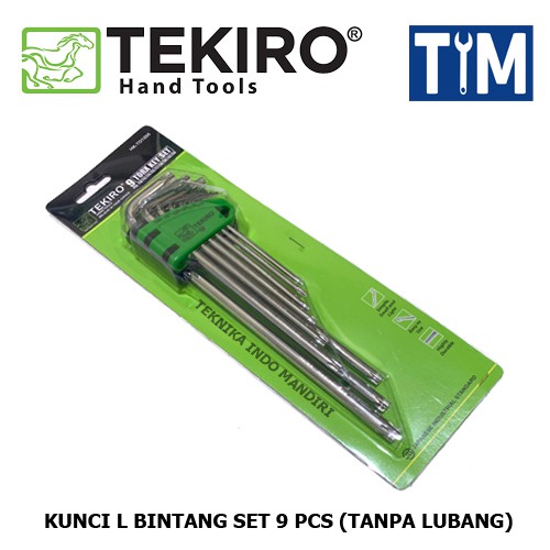 TEKIRO Kunci L Bintang Set 9 PCS Tanpa Lubang / Kunci L Set Torx 9 PCS Tanpa Lubang