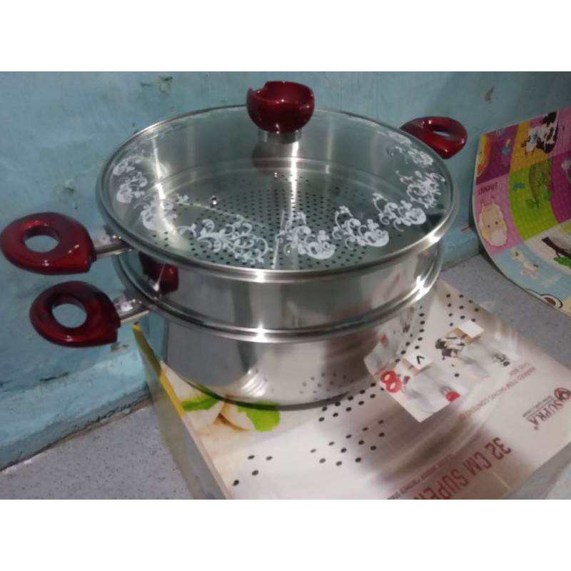 panci kukus supra susun 2 (  32cm ) supra