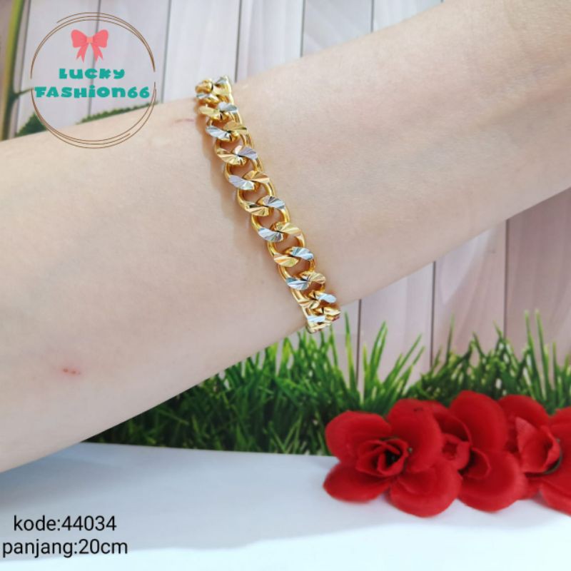 GELANG KOMBI LAPIS EMAS 24K PANJANG 20CM 44034.32