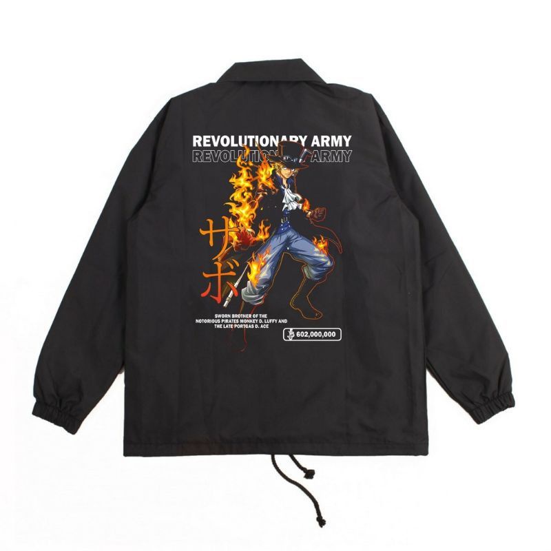 Jaket Coach Anime One Piece Sabo Revolutionary Army / Jaket Anime / Jaket Windbreaker /Coach Jaket