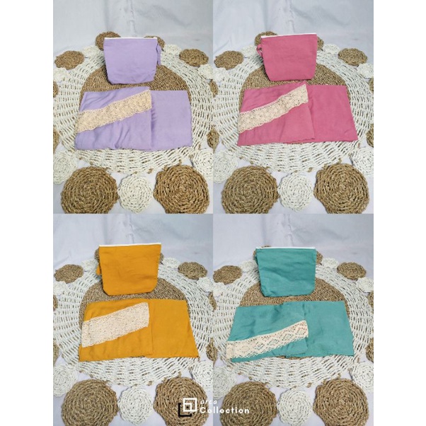 Mukena katun rayon polos + renda