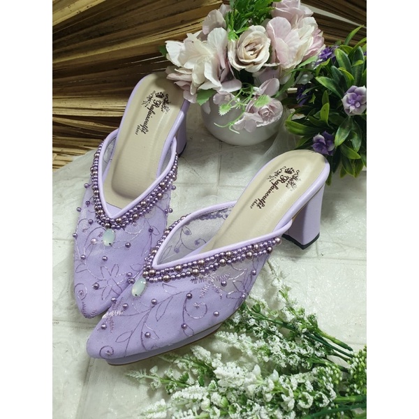 sepatu Yolanda lilac cantik tnggi 7cm tahu