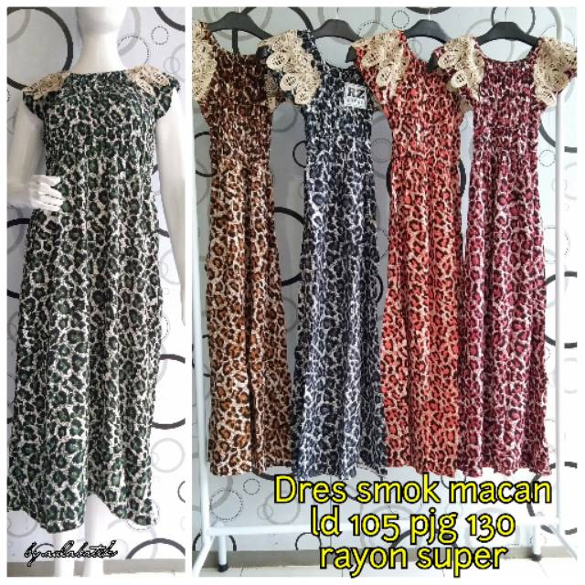 Daster smoke motif leopard macan tutul / daster semok/  smock