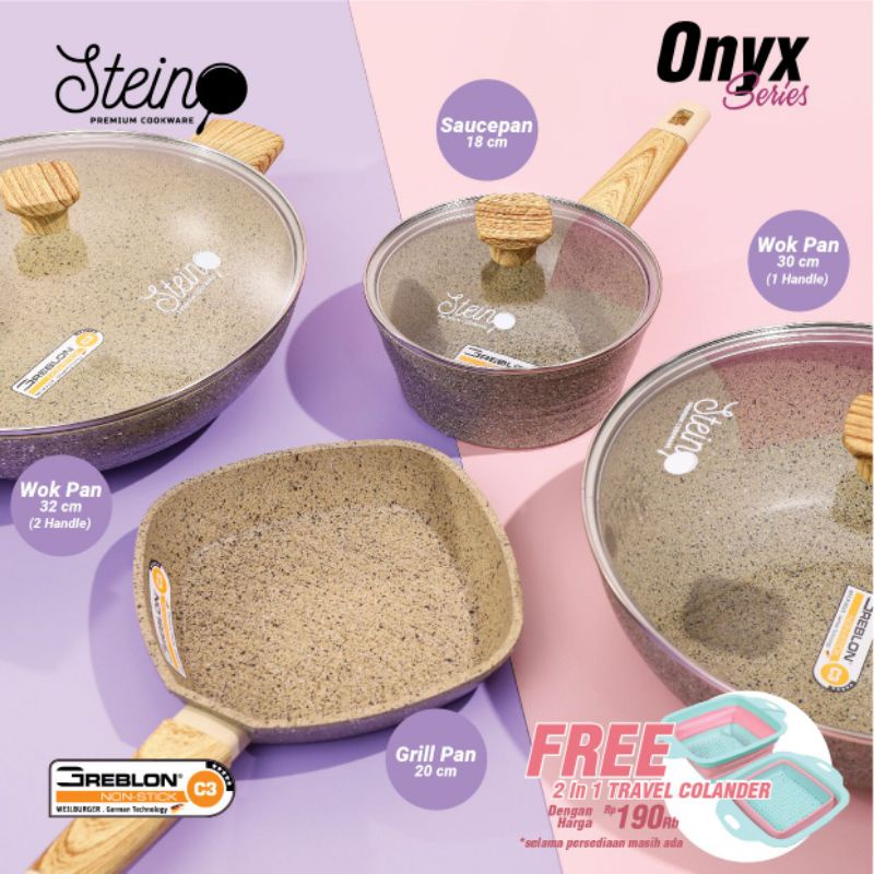 Stein Cookware Paket Onyx Set Wok 32 Wok 30 Saucepan Grill Pan Grillpan 
