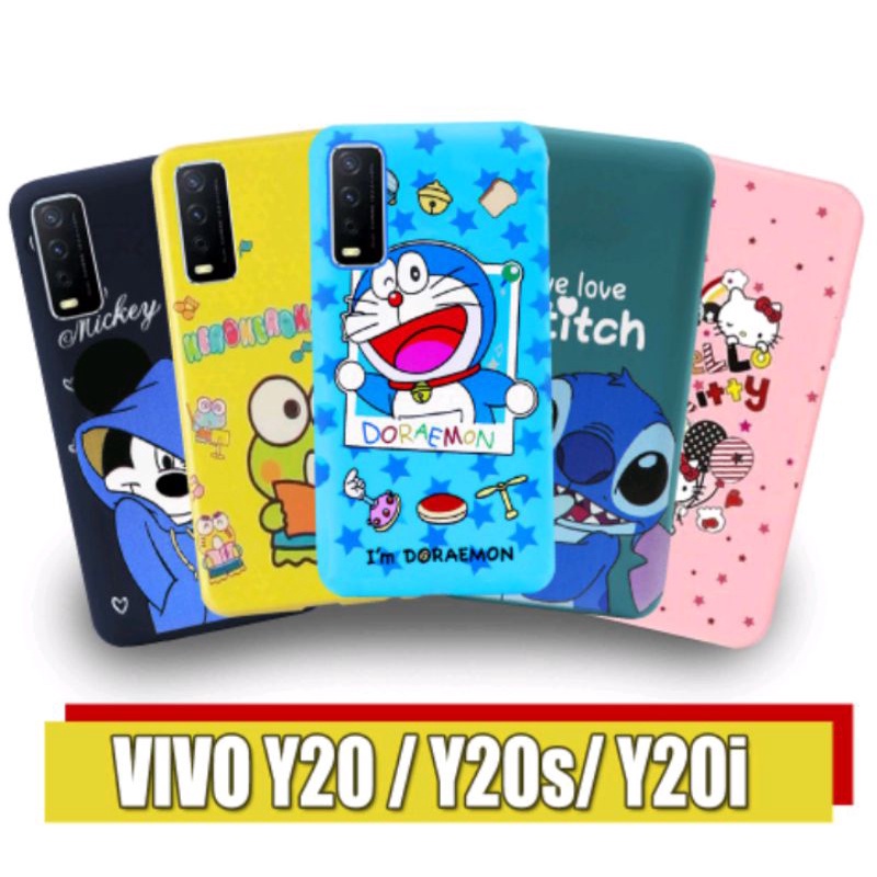 Case VIVO Y20 Y20s Y20i Y30i Y30 Y50 Softcase Tpu Karakter Doraemon Stitch Mickey Kitty Keropi