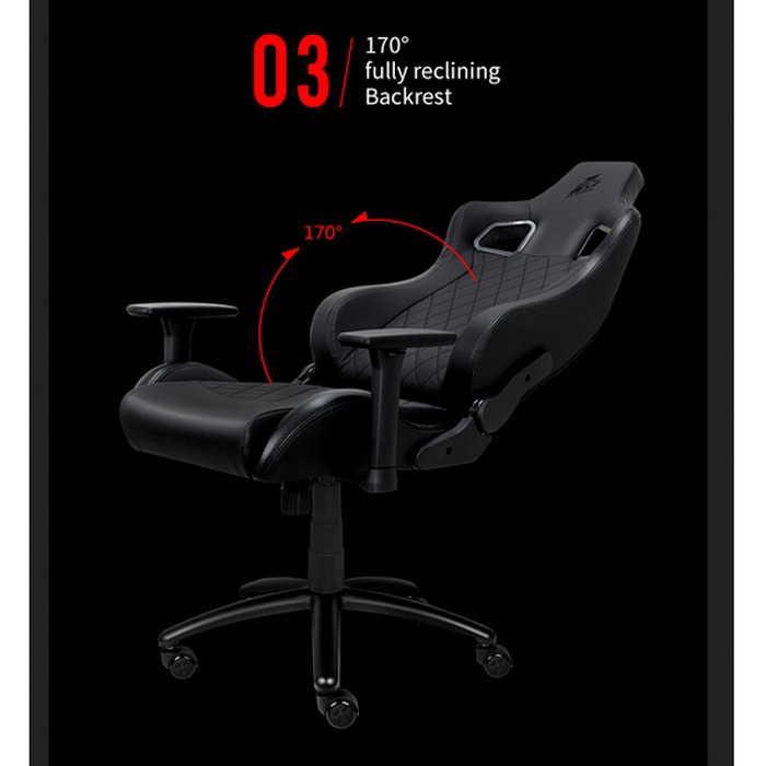 Kursi Gaming 1STPLAYER GAMING CHAIR DK1 - BLACK - Comfort - All Steel Skeleton