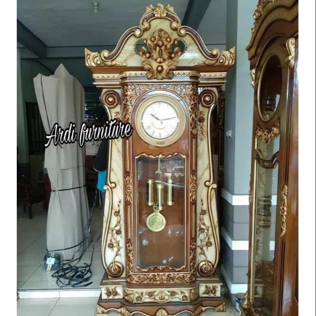 Lemari almari jam jati ukir jam berdiri ukir jepara