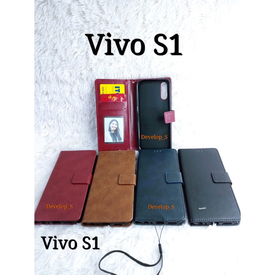 Leather Case Kulit Flip Cover Vivo S1 / S1Pro S1 Pro Sarung Dompet Premium