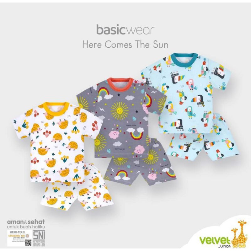 Velvet Junior Setelan Pendek Ukuran Sml Baju Tidur Bayi Piyama Shopee Indonesia