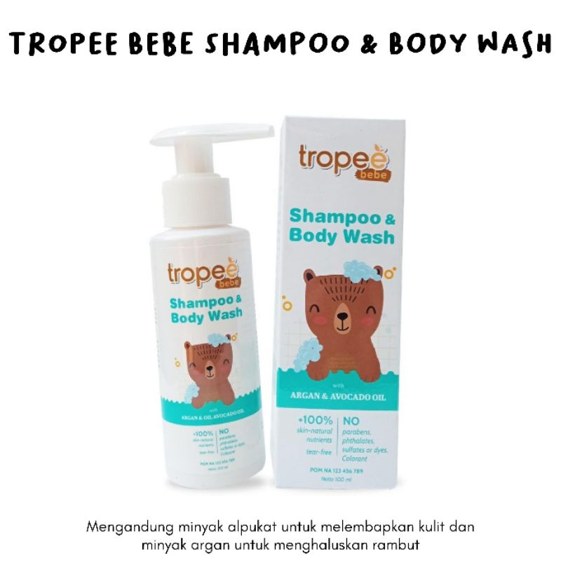 Tropee Bebe Shampoo and Body Wash with Argan &amp; Avocado Oil