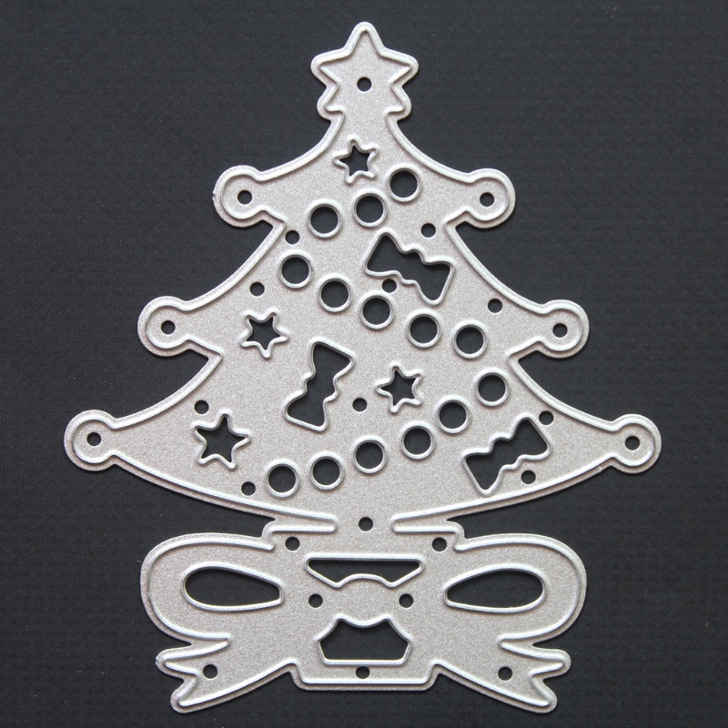 Zzz Cetakan Stensil Cutting Dies Motif Pohon Natal Bahan Metal Untuk Scrapbook / Craft