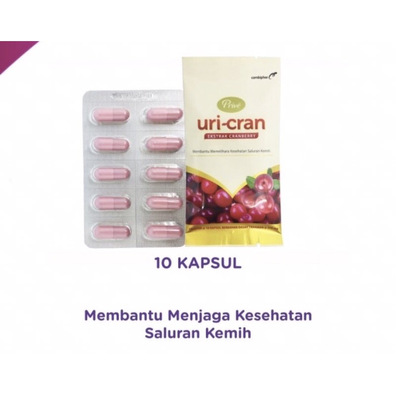 Prive uricran 10 kapsul ( cranberry untuk kesehatan saluran kemih )