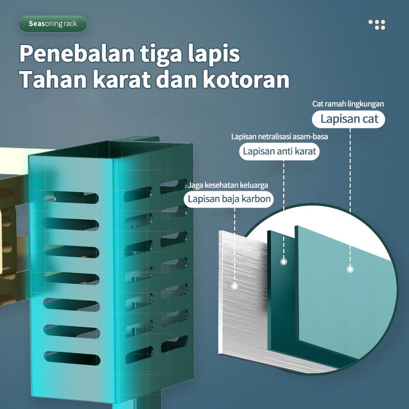 Rak Bumbu Dapur Meja Dapur Multifungsi Rak 2-3tingkat Opsional Dengan Aksesoris