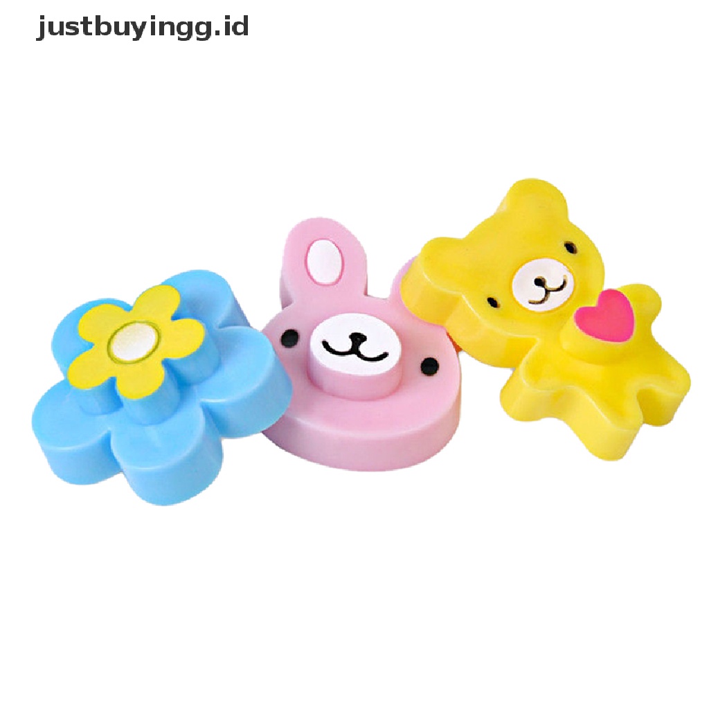 (Justbuyingg.Id) 3pcs Cetakan Pemotong Sandwich / Cookie / Roti / Bento Bentuk Kelinci / Panda / Bunga