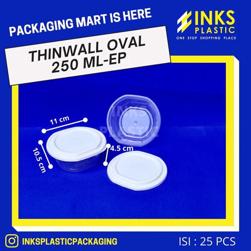 Thinwall Oval 250 Ml (25 Pcs)