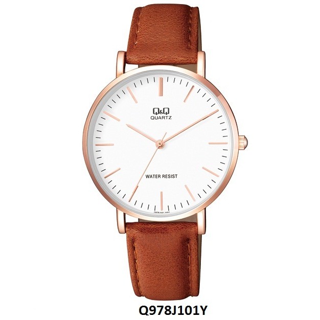 QQ ORIGINAL Q&amp;Q ORI QNQ SERIES  Q978J - Leather series ready stock semua Jam Tangan Kulit Formal