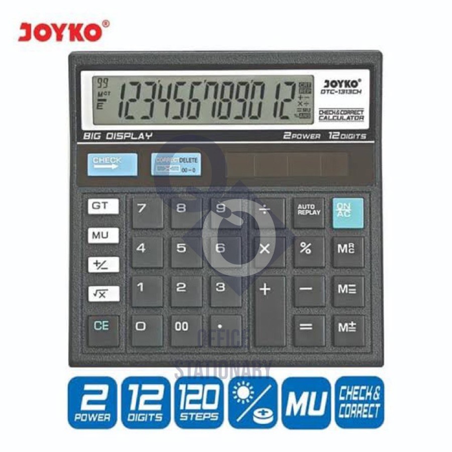 

Kalkulator 12 Digit / Calculator JOYKO DTC-1313CH / Check Correct