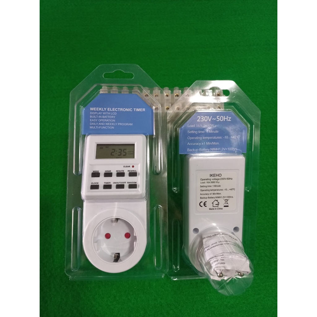 Timer Digital IKEHO 220v Pengatur Waktu Layar LCD Ada Baterai di dalam